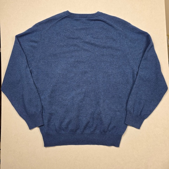 Jos A Bank Mens Traveler Collection Blue 100% Cashmere V Neck Sweater Size Large - Picture 3 of 6